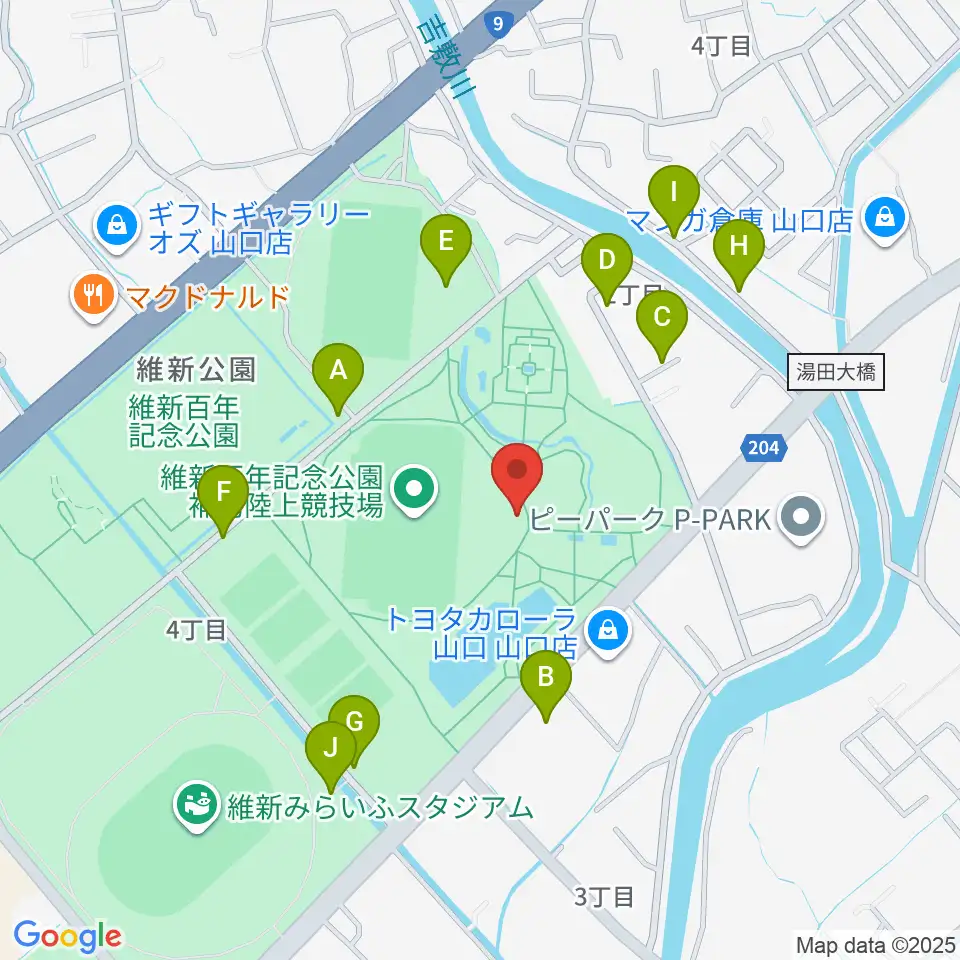 維新百年記念公園野外音楽堂 ビッグシェル周辺の駐車場・コインパーキング一覧地図