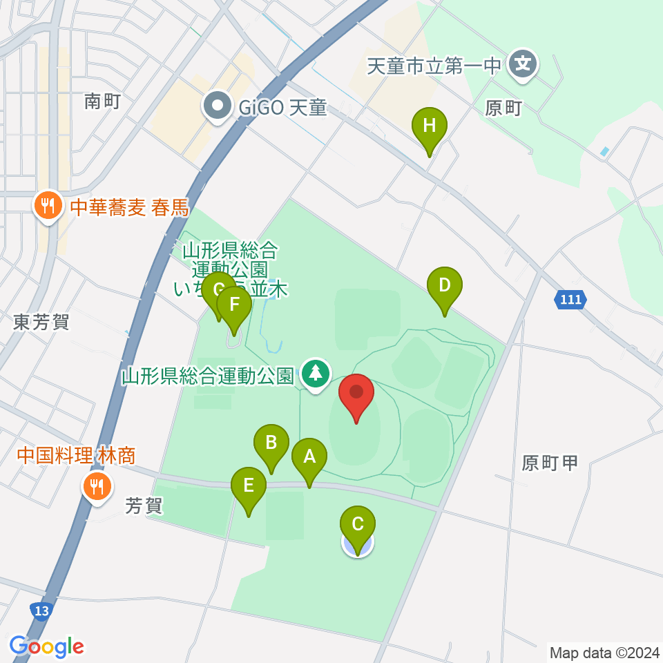 NDソフトスタジアム山形周辺の駐車場・コインパーキング一覧地図