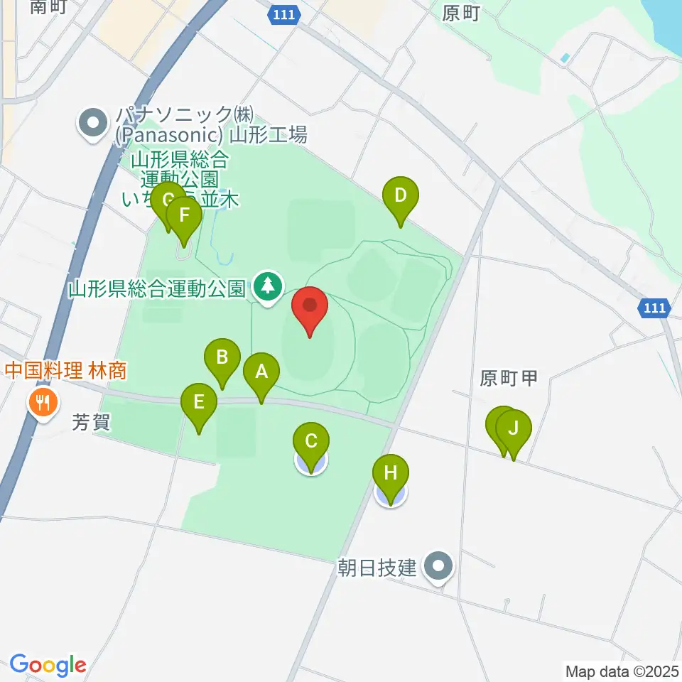 NDソフトスタジアム山形周辺の駐車場・コインパーキング一覧地図