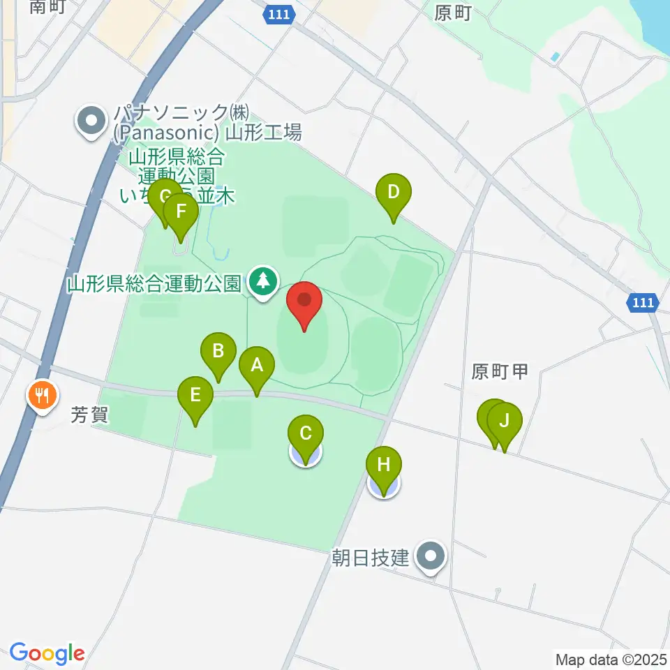 NDソフトスタジアム山形周辺の駐車場・コインパーキング一覧地図