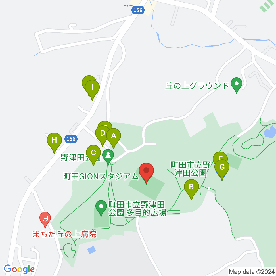 町田GIONスタジアム周辺の駐車場・コインパーキング一覧地図
