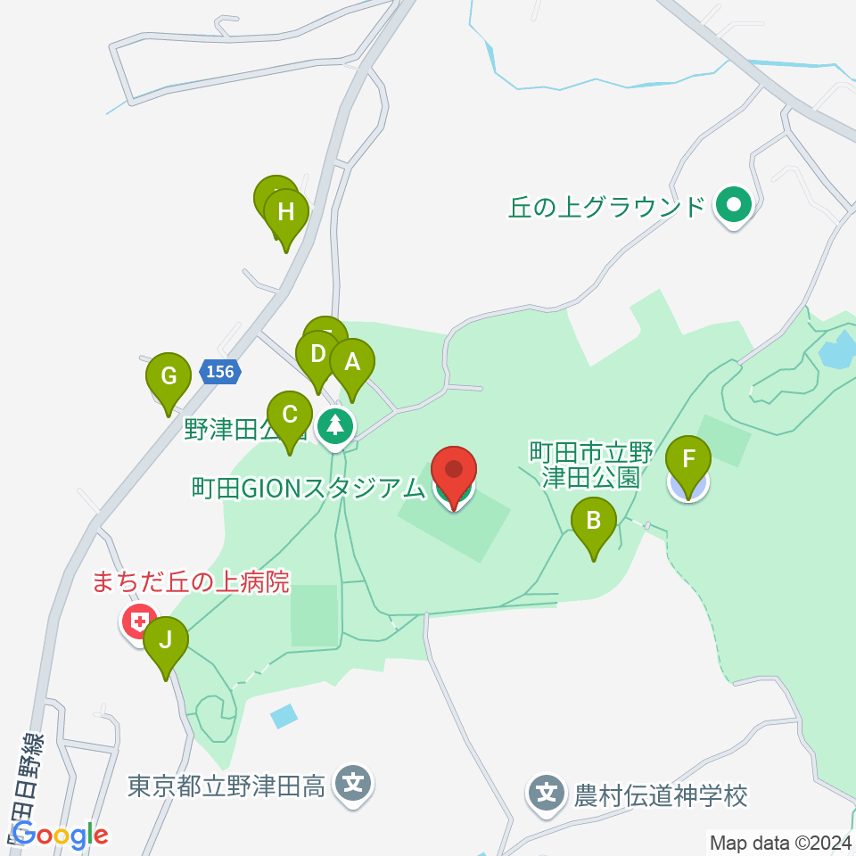 町田GIONスタジアム周辺の駐車場・コインパーキング一覧地図