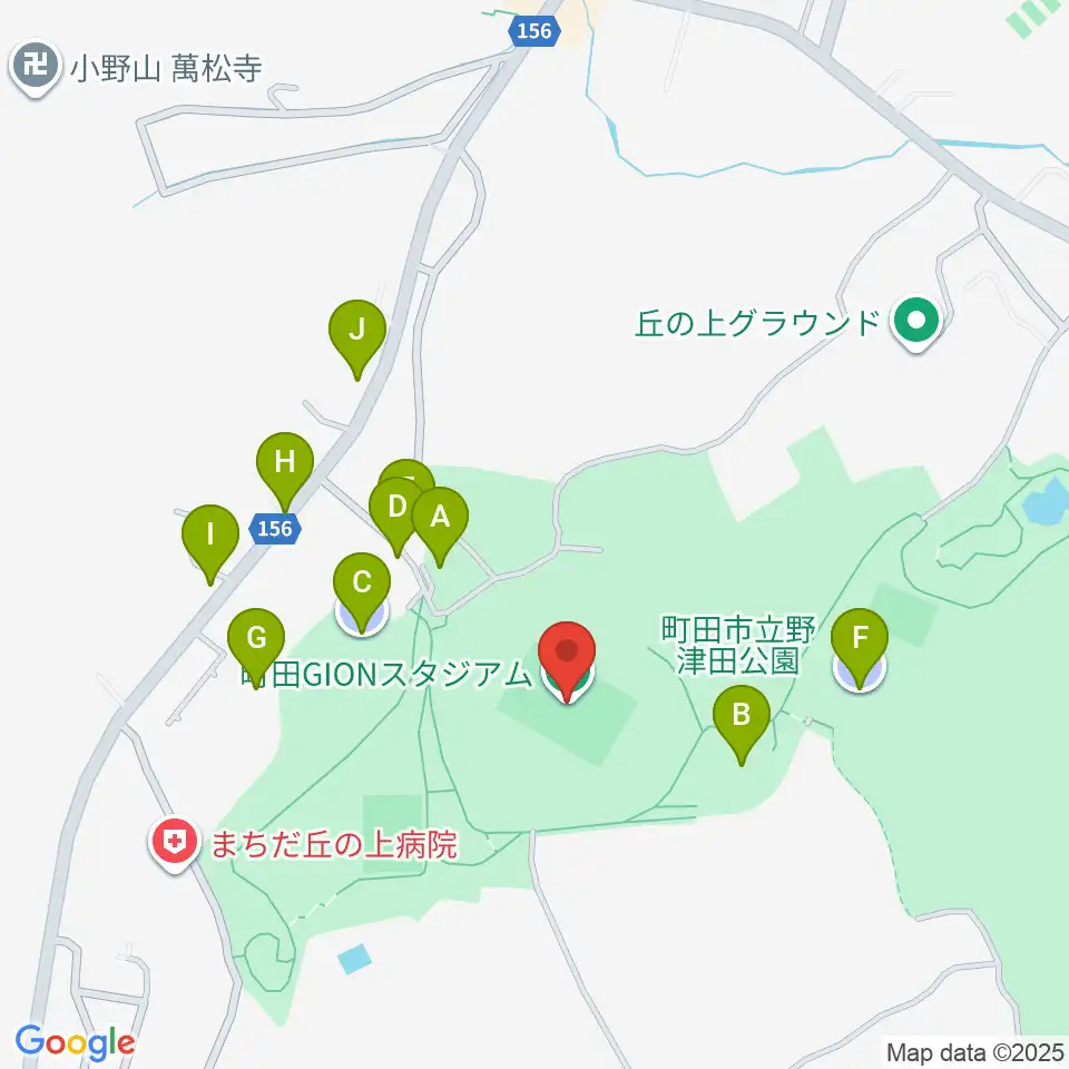 町田GIONスタジアム周辺の駐車場・コインパーキング一覧地図