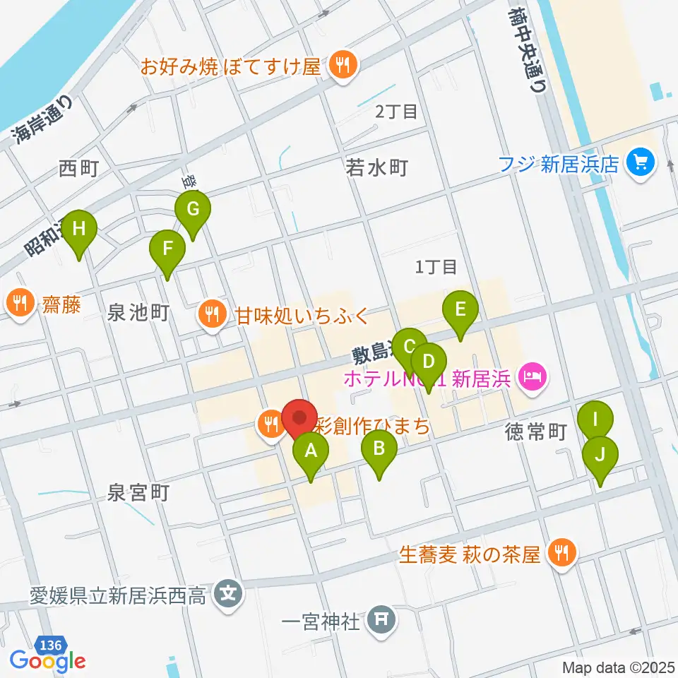 新居浜ジャンドール周辺の駐車場・コインパーキング一覧地図