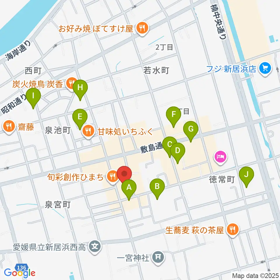 新居浜ジャンドール周辺の駐車場・コインパーキング一覧地図