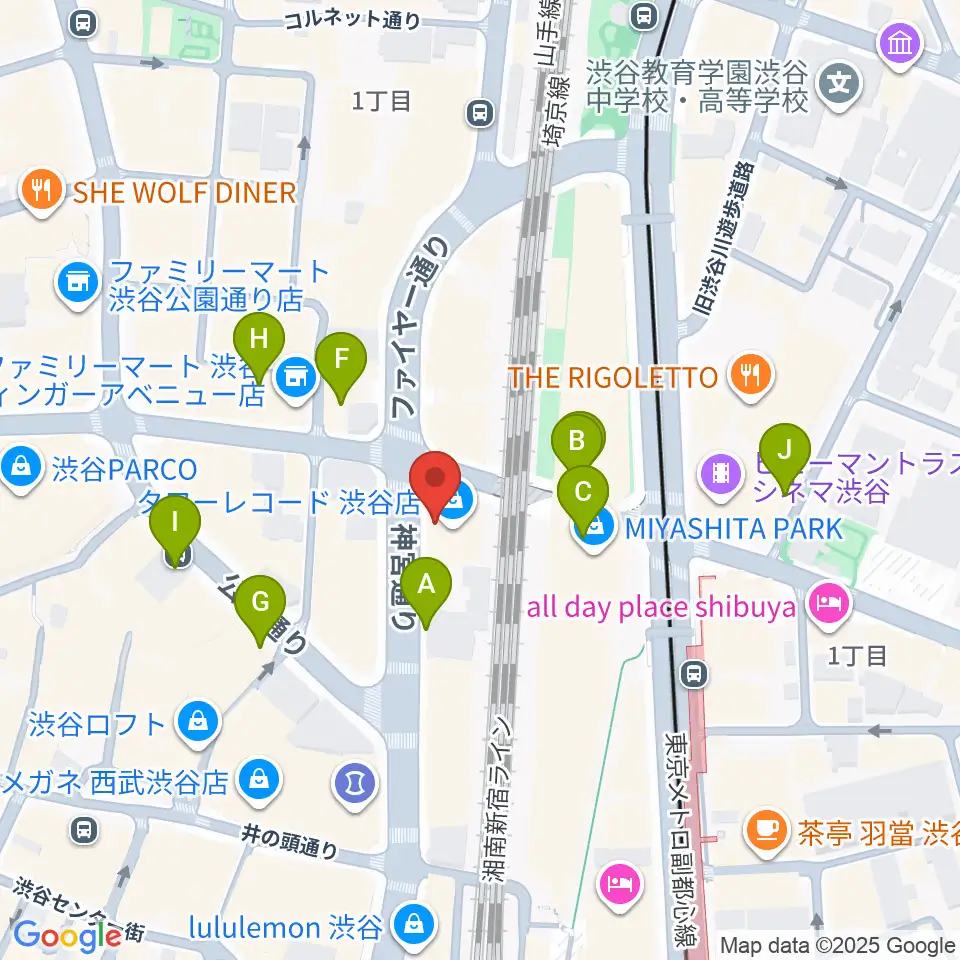 CUTUP STUDIO周辺の駐車場・コインパーキング一覧地図