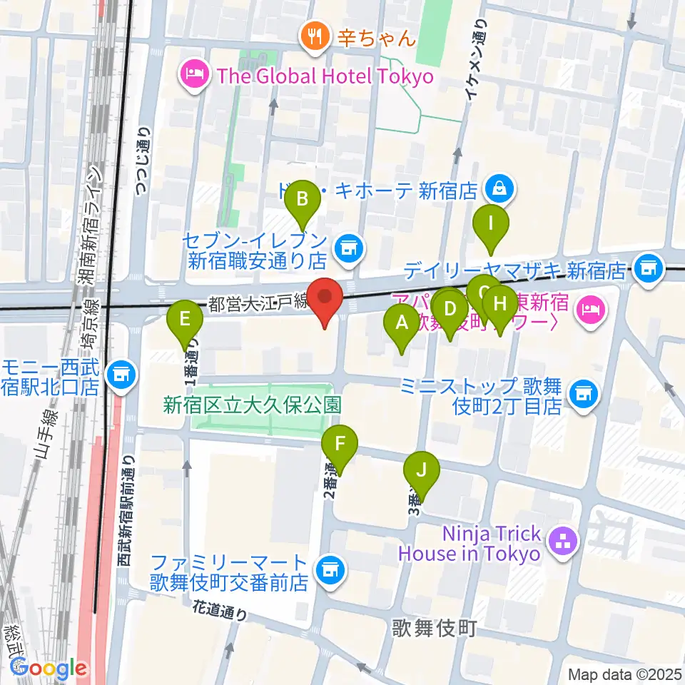 新宿SAMURAI周辺の駐車場・コインパーキング一覧地図