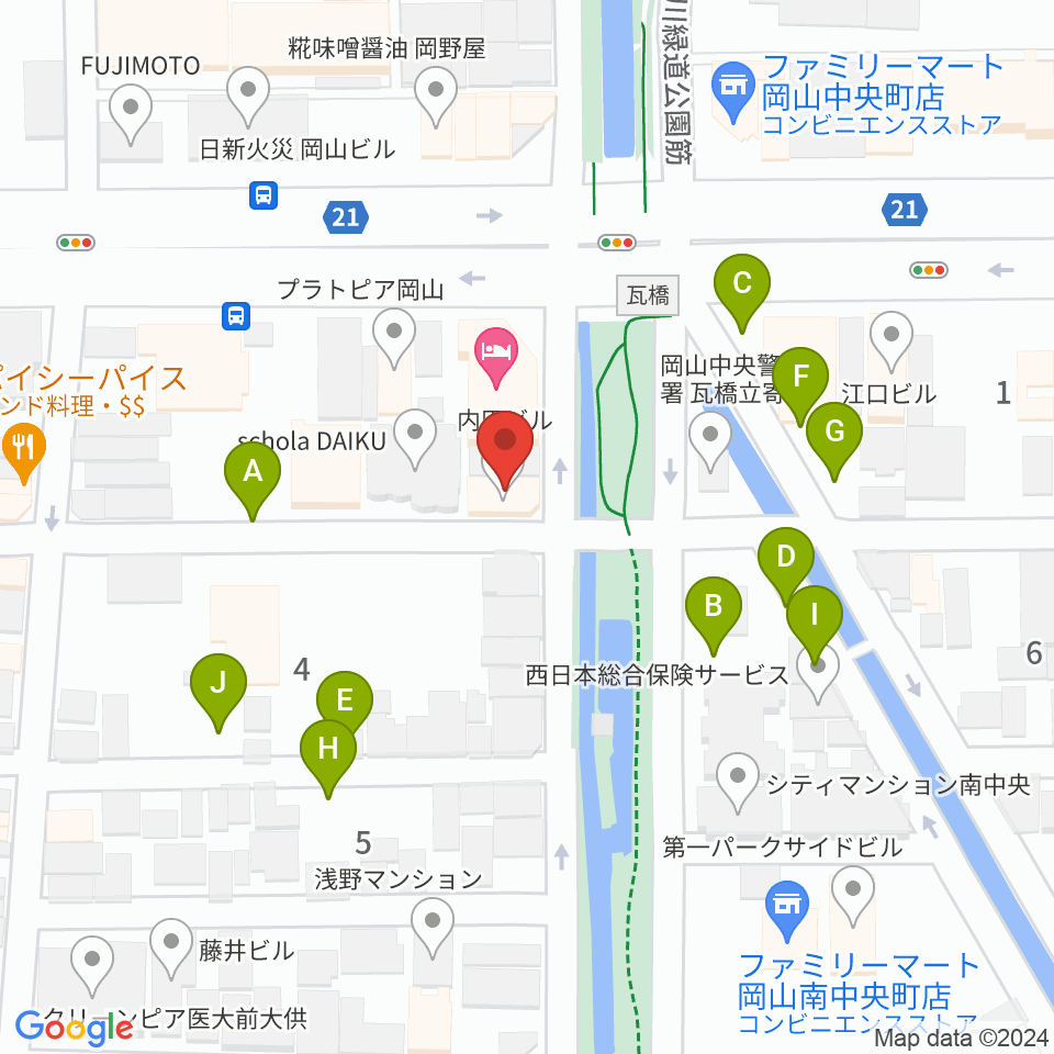 ジオンミュージックスクール周辺の駐車場・コインパーキング一覧地図