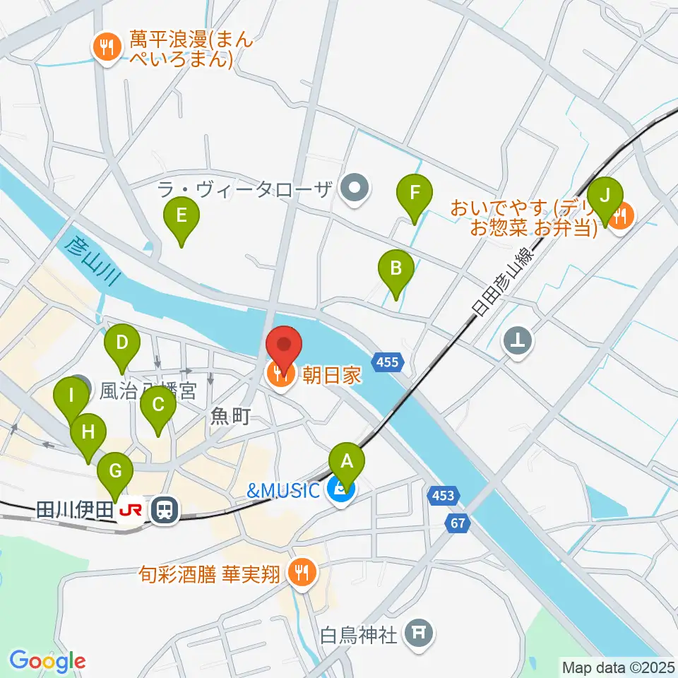 田川ダイアモンドムーン周辺の駐車場・コインパーキング一覧地図