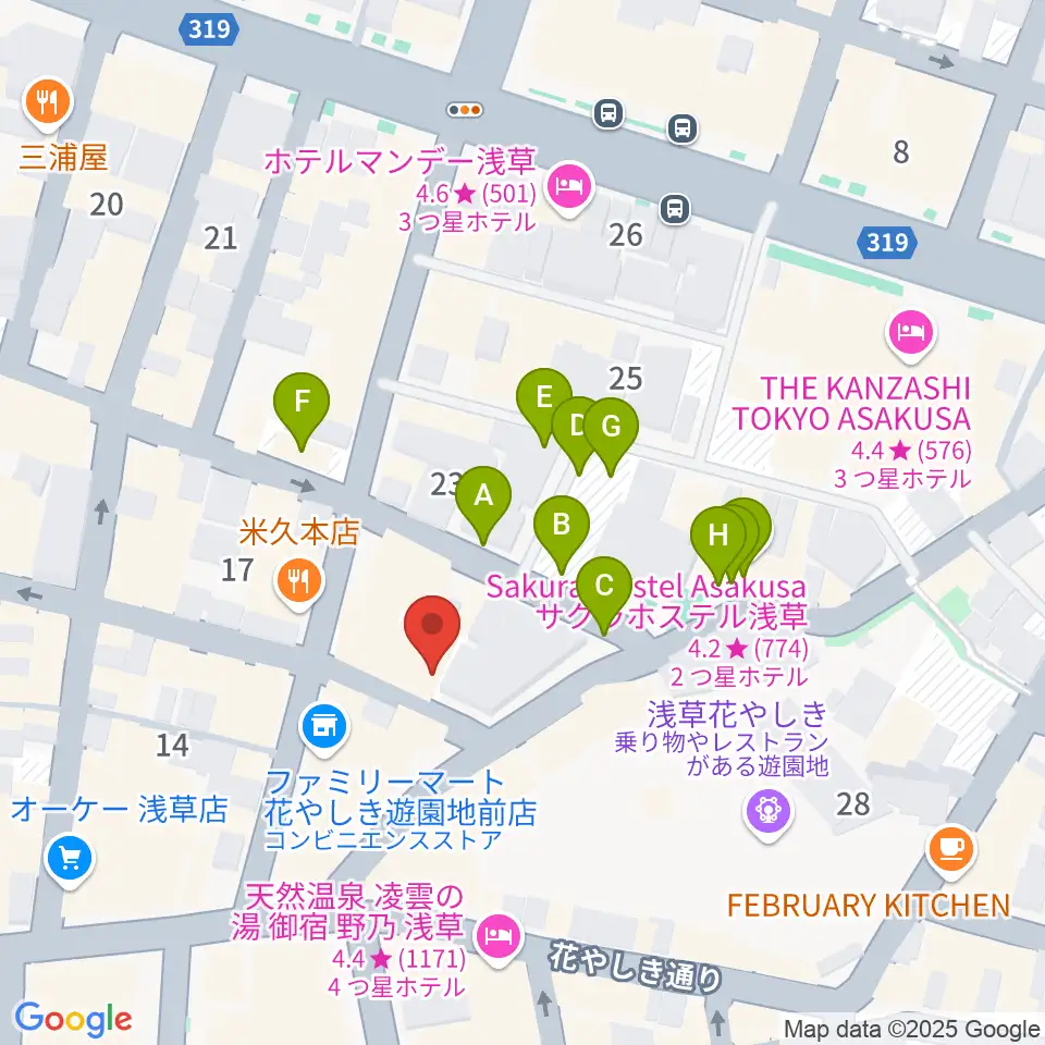 浅草九劇(アサクサキュウゲキ)周辺の駐車場・コインパーキング一覧地図