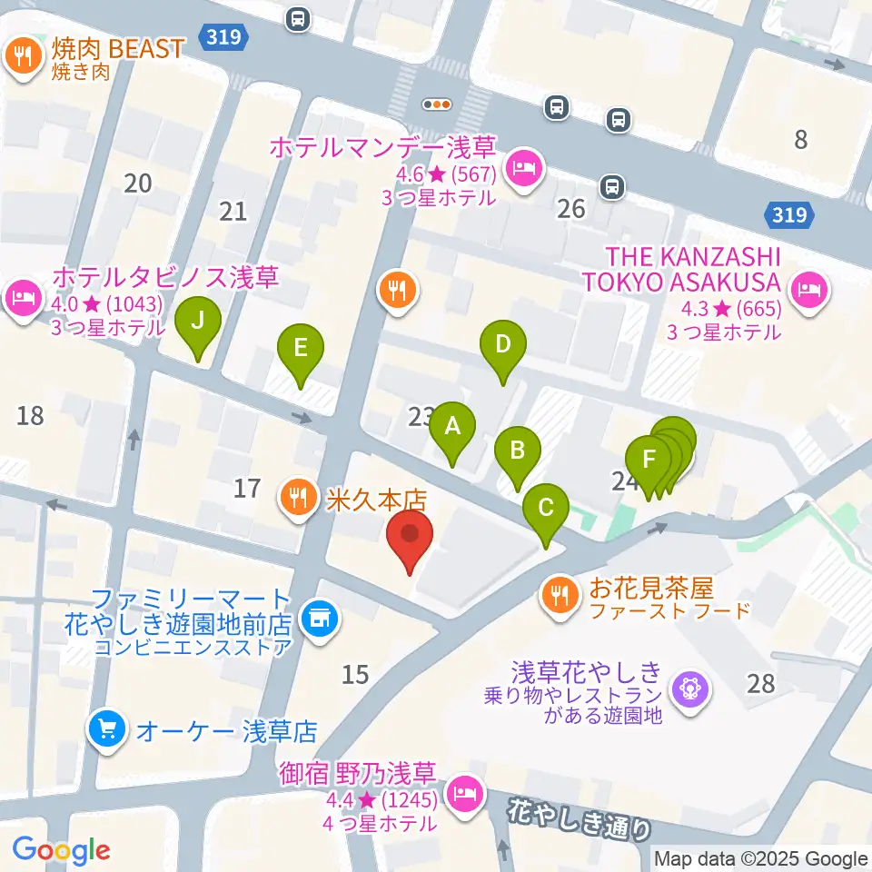浅草九劇(アサクサキュウゲキ)周辺の駐車場・コインパーキング一覧地図