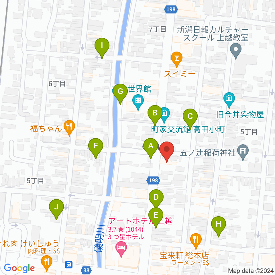 上越新堀ギター音楽院周辺の駐車場・コインパーキング一覧地図