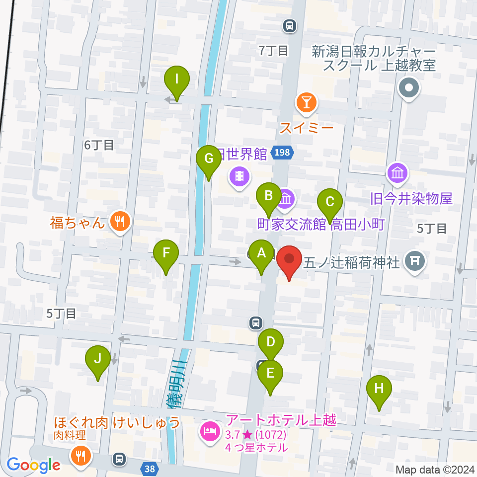 上越新堀ギター音楽院周辺の駐車場・コインパーキング一覧地図