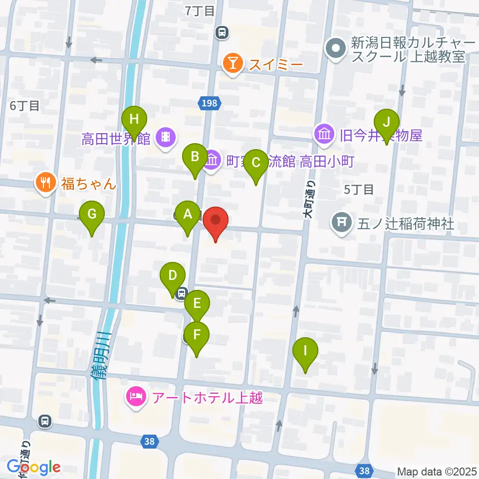上越新堀ギター音楽院周辺の駐車場・コインパーキング一覧地図