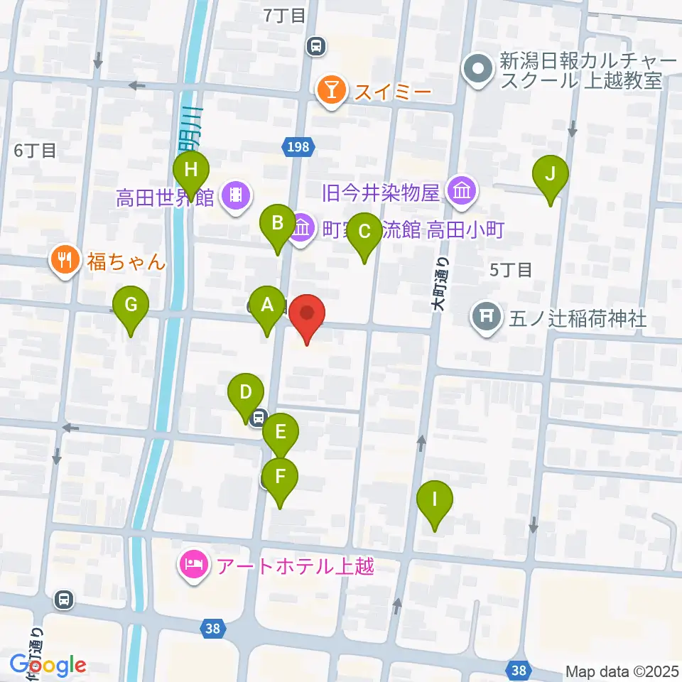 上越新堀ギター音楽院周辺の駐車場・コインパーキング一覧地図