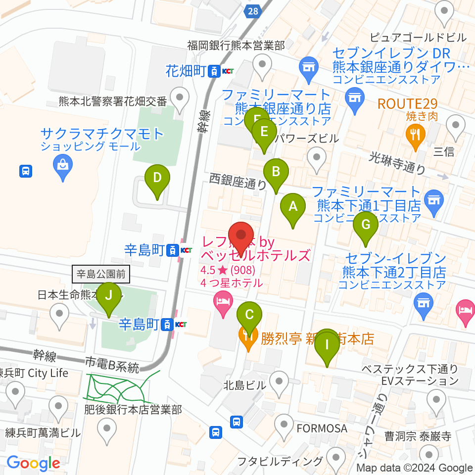 熊本ジャンゴ周辺の駐車場・コインパーキング一覧地図