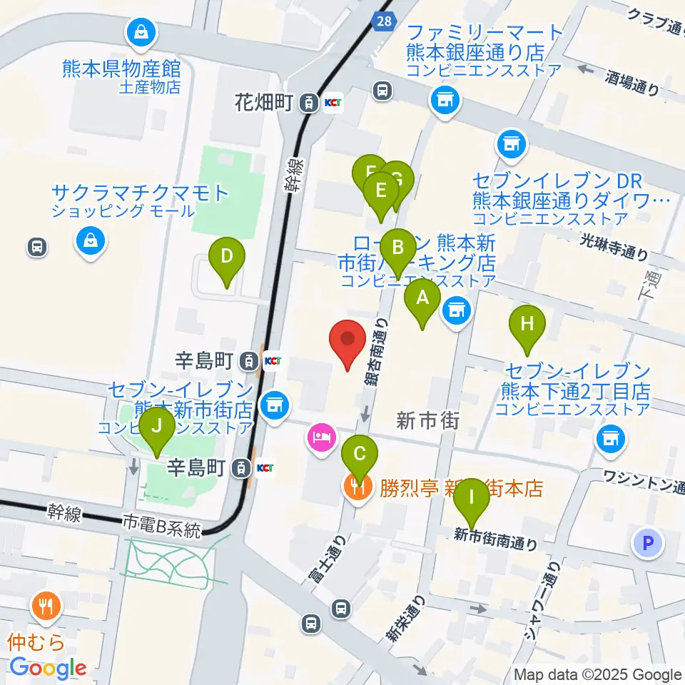 熊本ジャンゴ周辺の駐車場・コインパーキング一覧地図