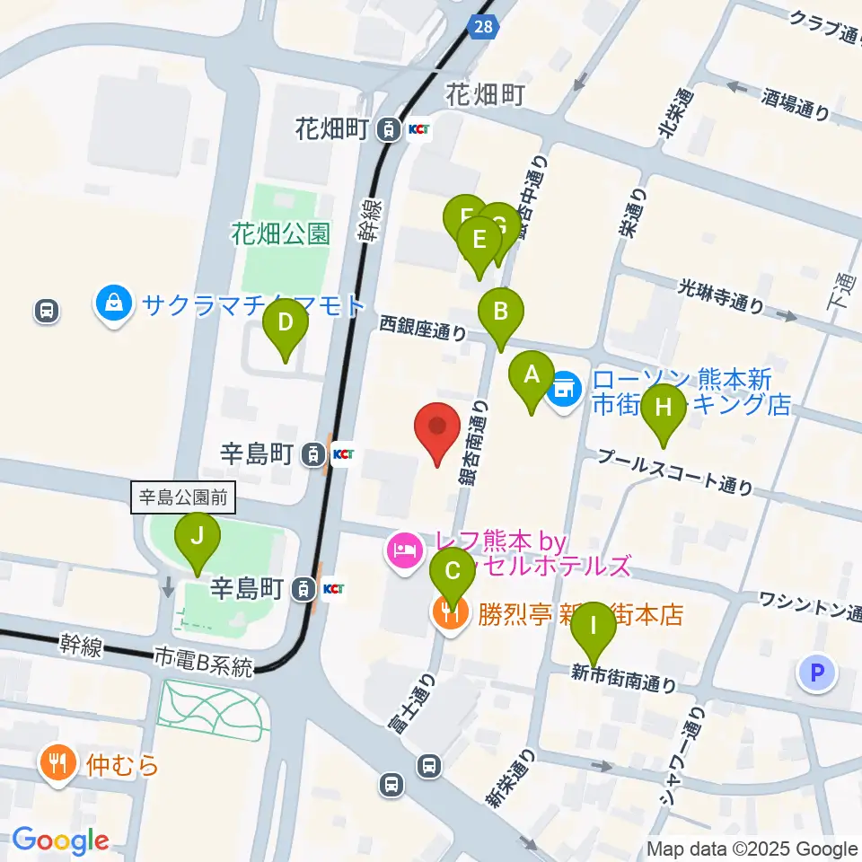 熊本ジャンゴ周辺の駐車場・コインパーキング一覧地図