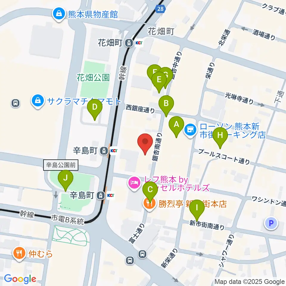 熊本ジャンゴ周辺の駐車場・コインパーキング一覧地図