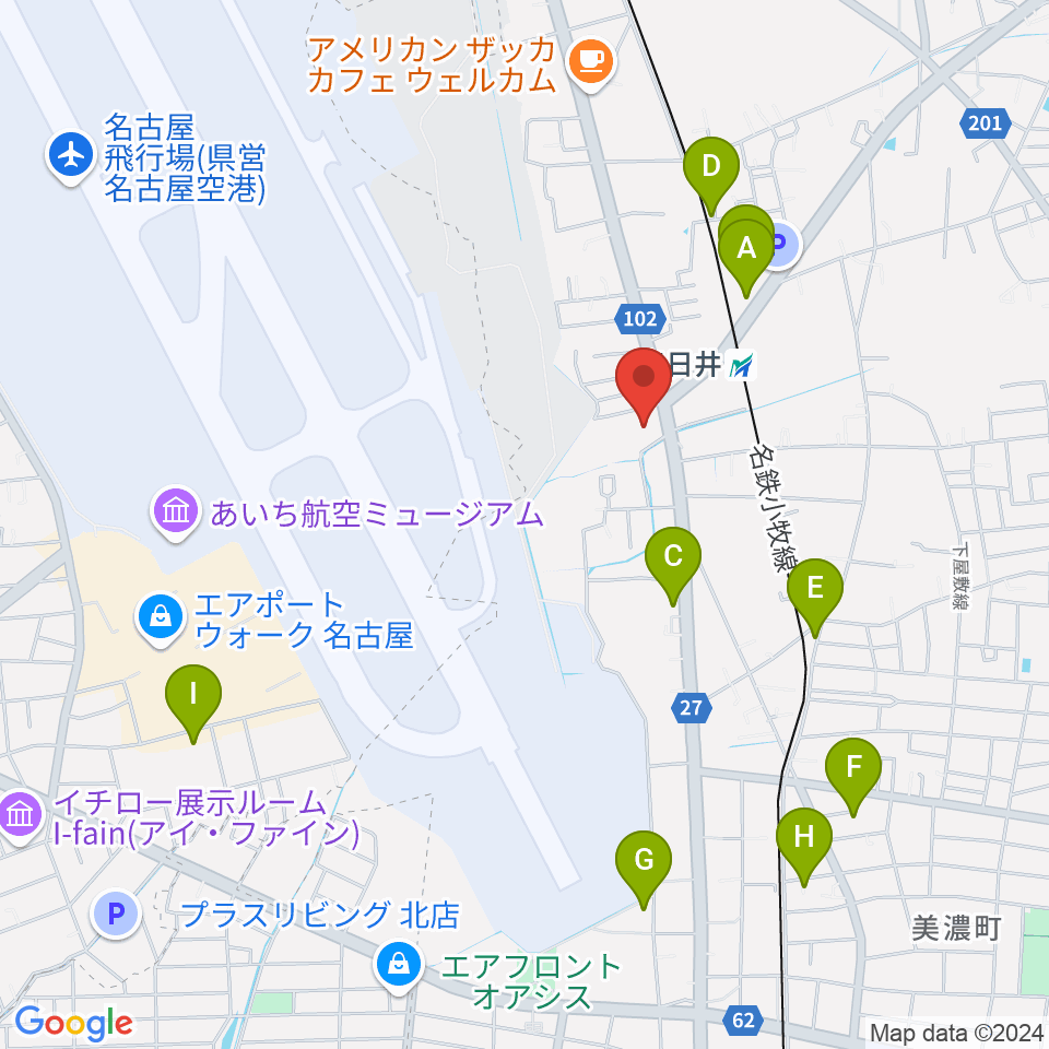 音楽教室ココハ春日井校周辺の駐車場・コインパーキング一覧地図