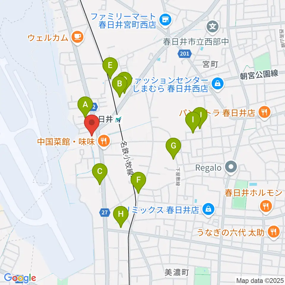 音楽教室ココハ春日井校周辺の駐車場・コインパーキング一覧地図
