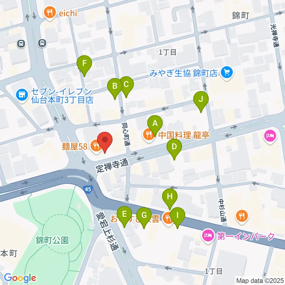 スタジオムジカ周辺の駐車場・コインパーキング一覧地図