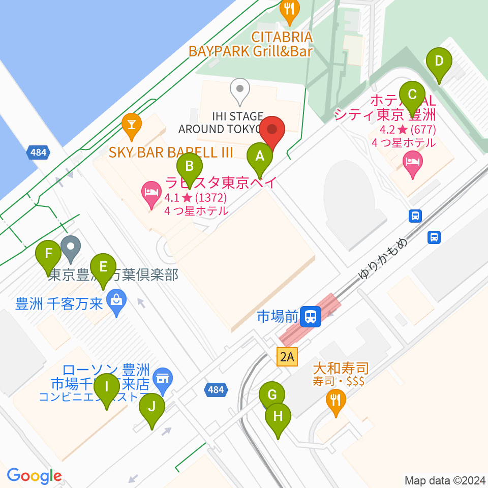 IHIステージアラウンド東京周辺の駐車場・コインパーキング一覧地図