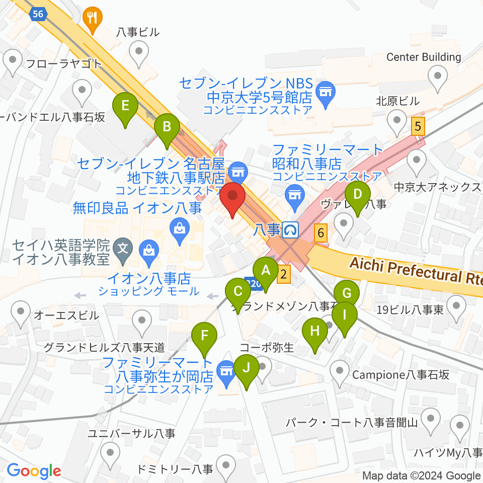 ポワンポワンスタジオ八事校周辺の駐車場・コインパーキング一覧地図