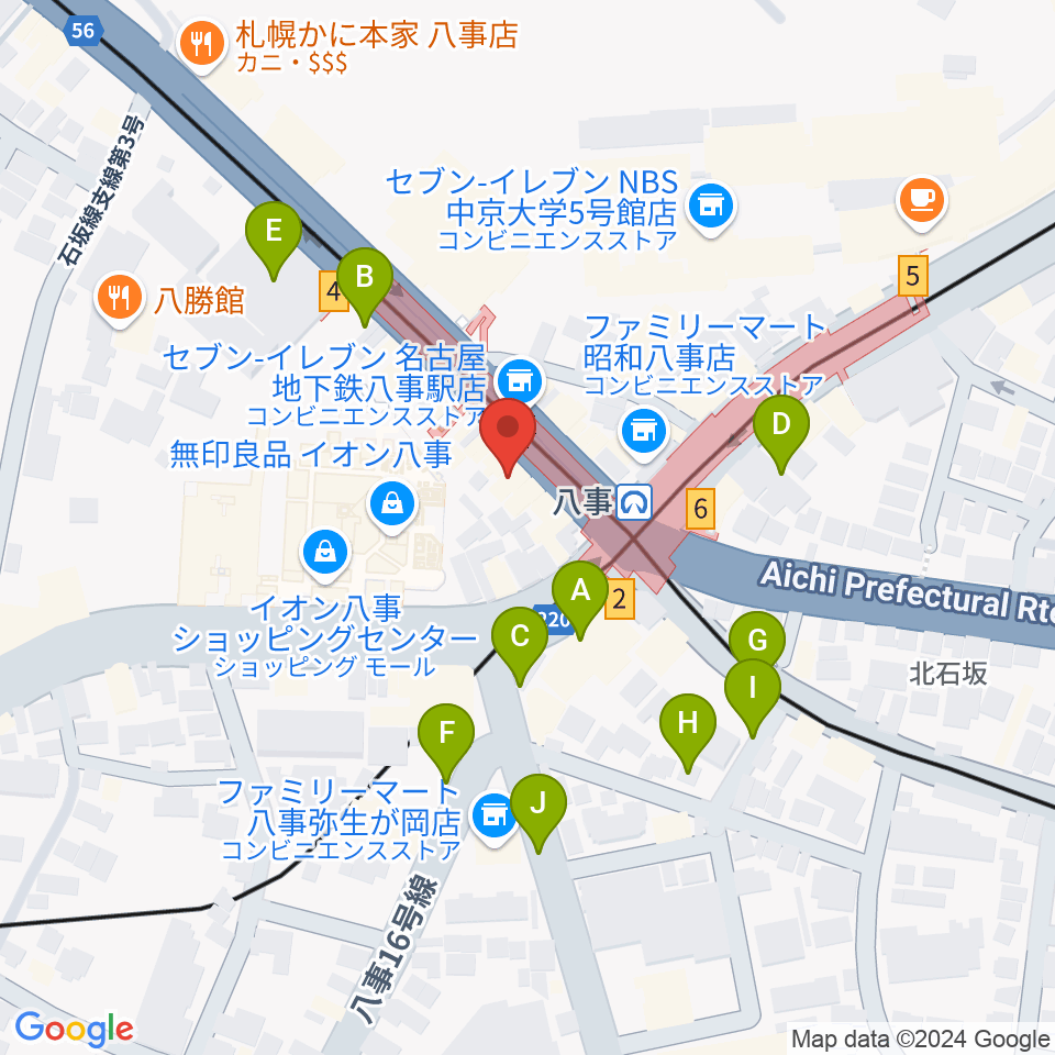 ポワンポワンスタジオ八事校周辺の駐車場・コインパーキング一覧地図