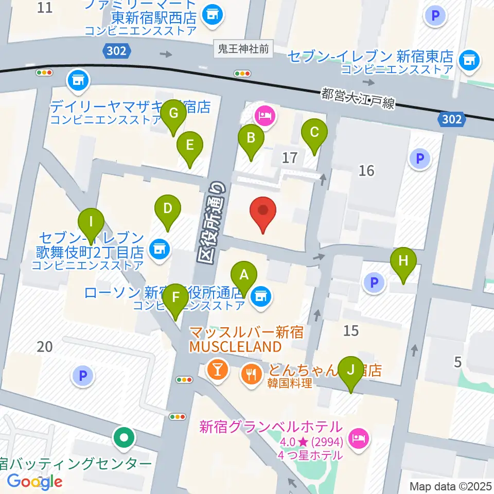 新宿MUSIC BAR CIRCLE周辺の駐車場・コインパーキング一覧地図
