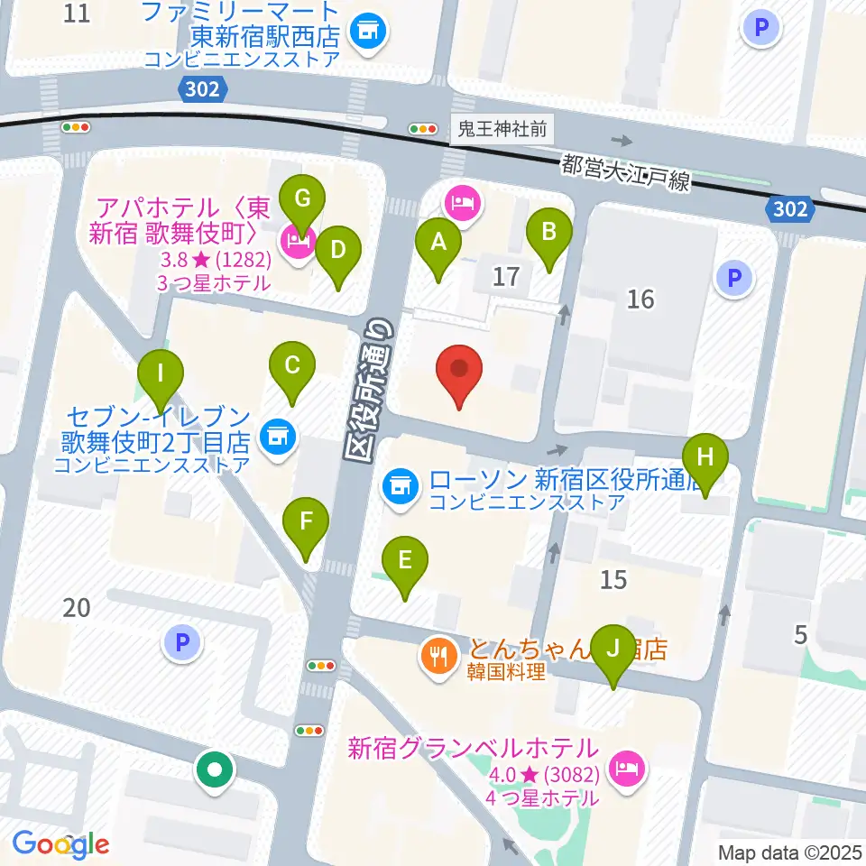 新宿MUSIC BAR CIRCLE周辺の駐車場・コインパーキング一覧地図