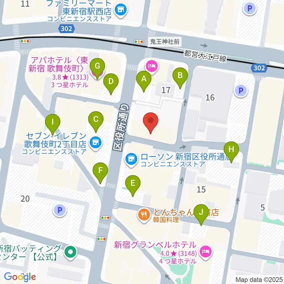 新宿MUSIC BAR CIRCLE周辺の駐車場・コインパーキング一覧地図