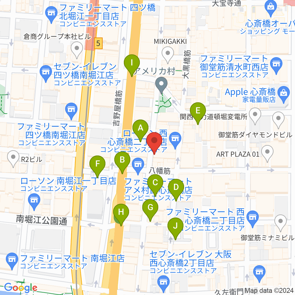 大阪CLUB JOULE周辺の駐車場・コインパーキング一覧地図