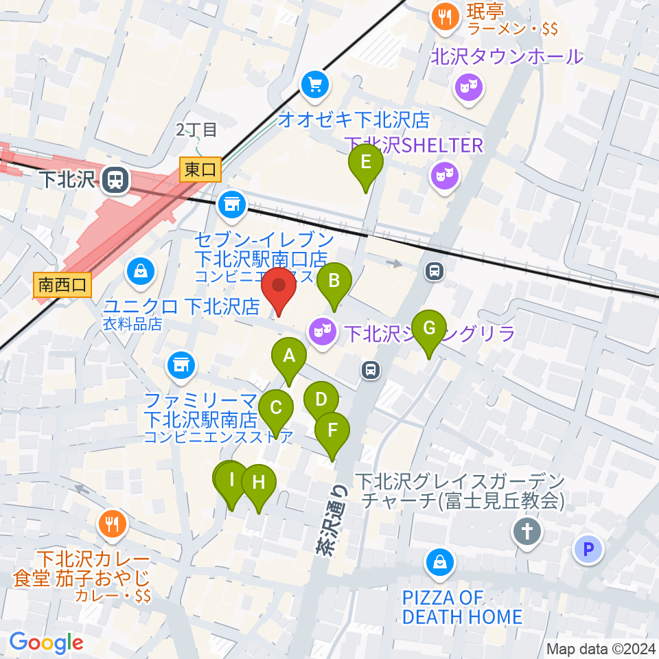 スクランブルズミュージックカレッジ下北沢校周辺の駐車場・コインパーキング一覧地図