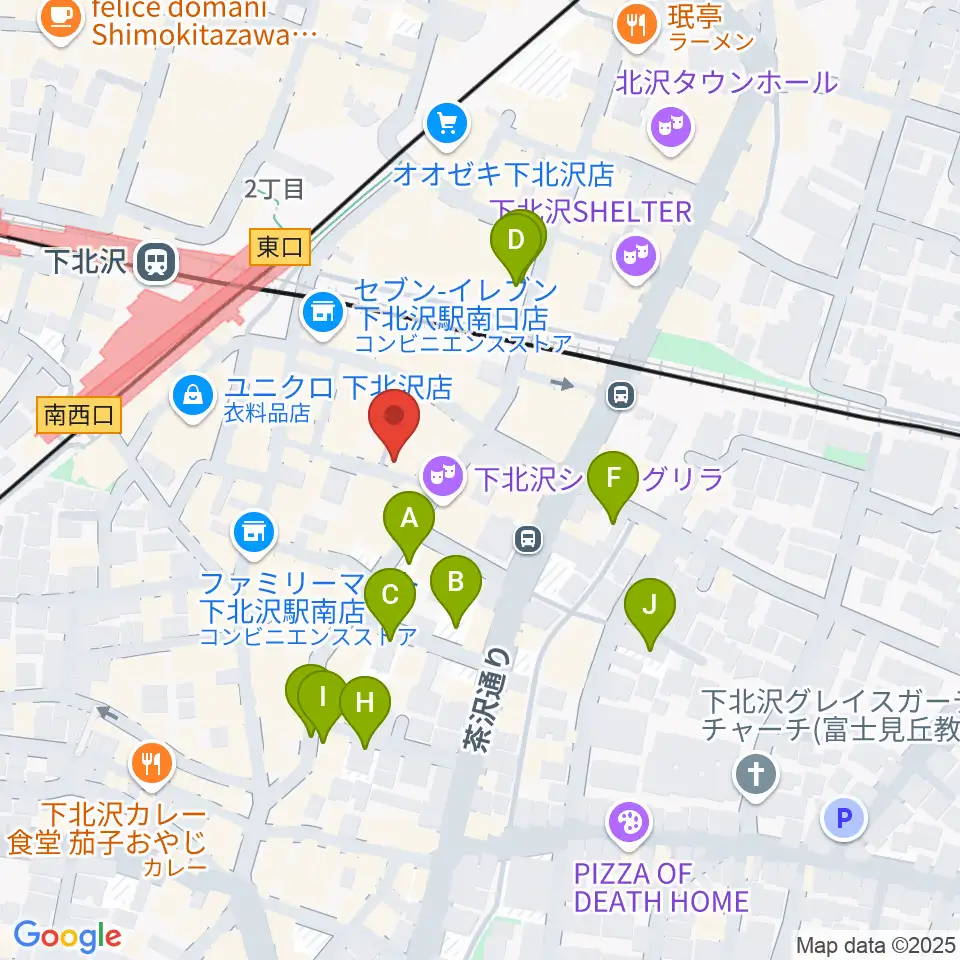 スクランブルズミュージックカレッジ下北沢校周辺の駐車場・コインパーキング一覧地図