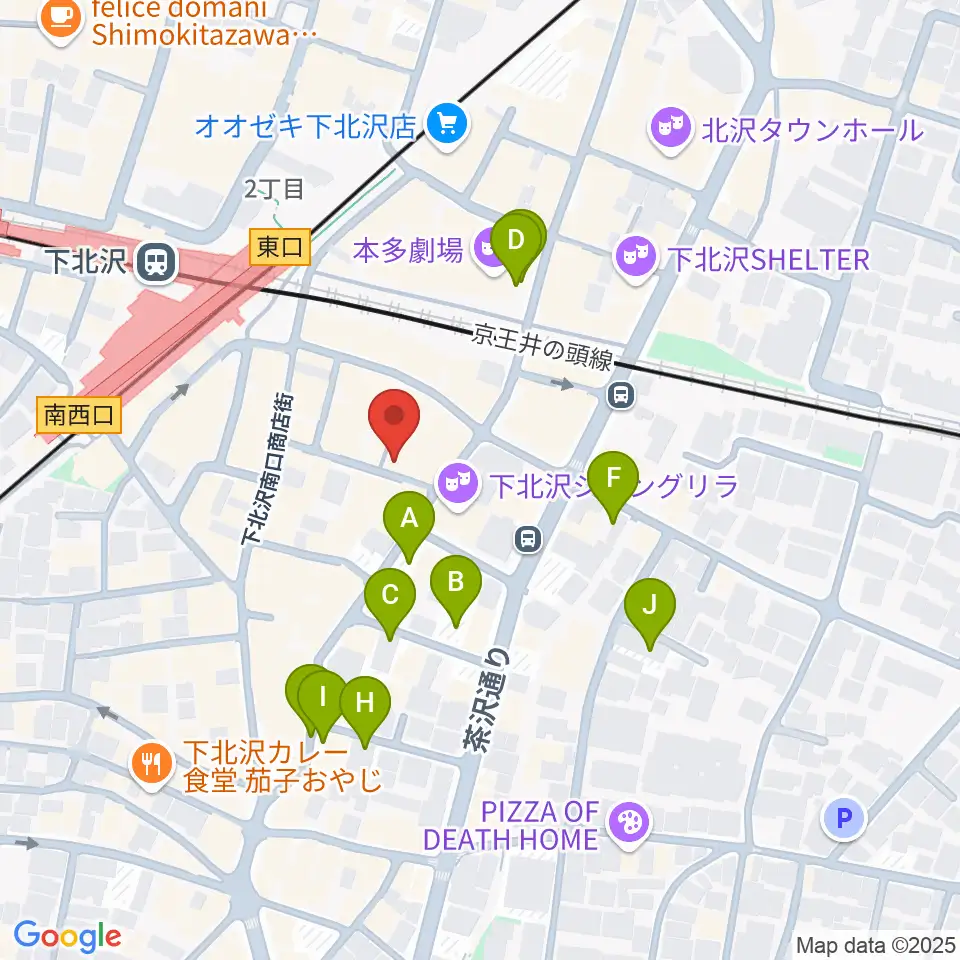 スクランブルズミュージックカレッジ下北沢校周辺の駐車場・コインパーキング一覧地図