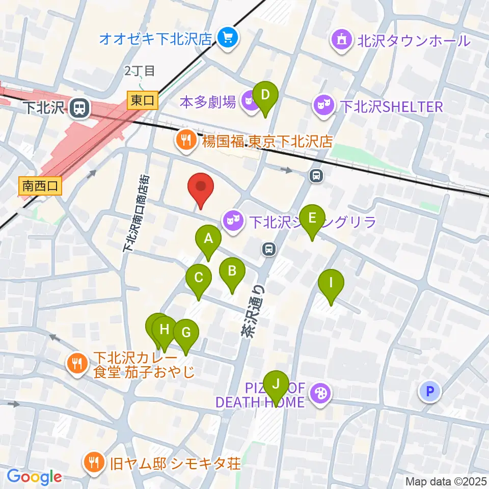 スクランブルズミュージックカレッジ下北沢校周辺の駐車場・コインパーキング一覧地図