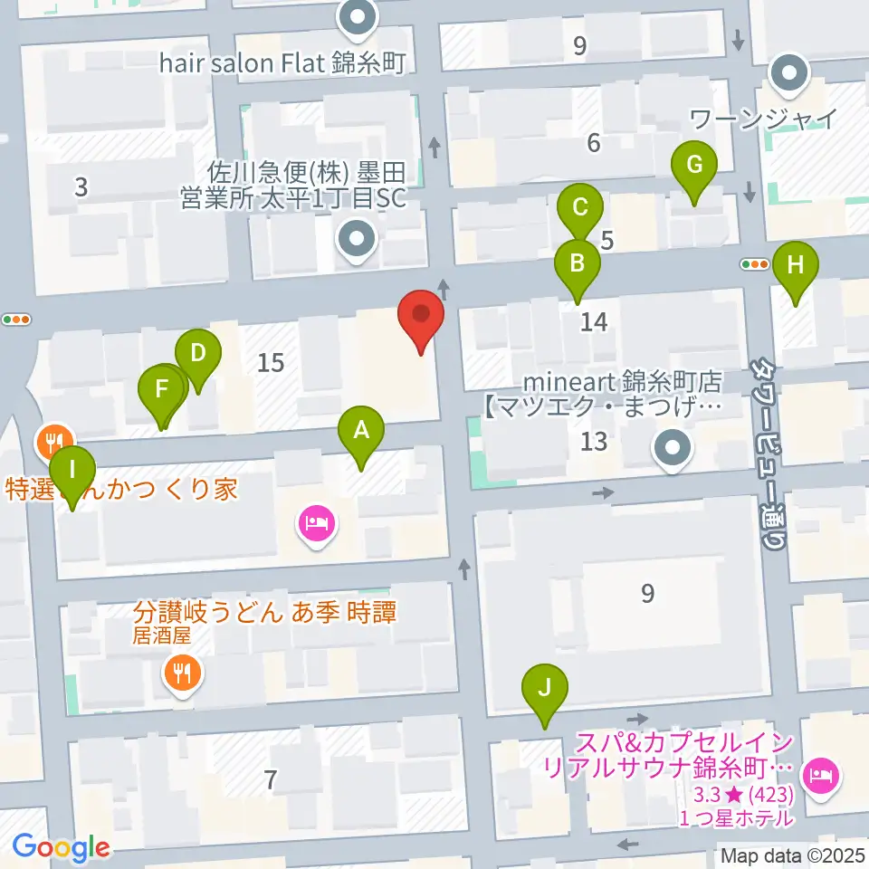 セルフストリングス音楽教室周辺の駐車場・コインパーキング一覧地図