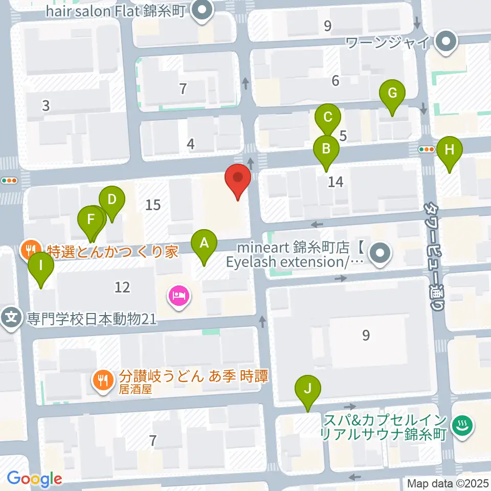 セルフストリングス音楽教室周辺の駐車場・コインパーキング一覧地図