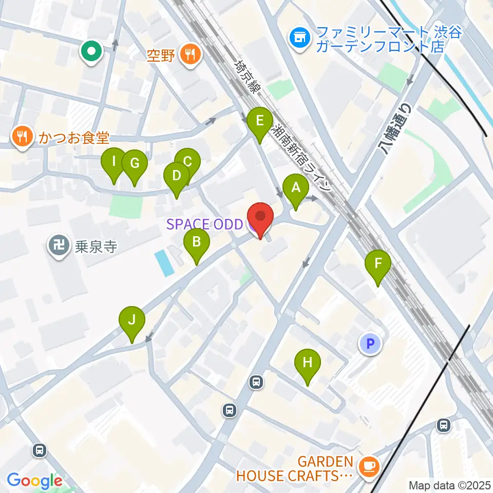 代官山スペースオッド周辺の駐車場・コインパーキング一覧地図