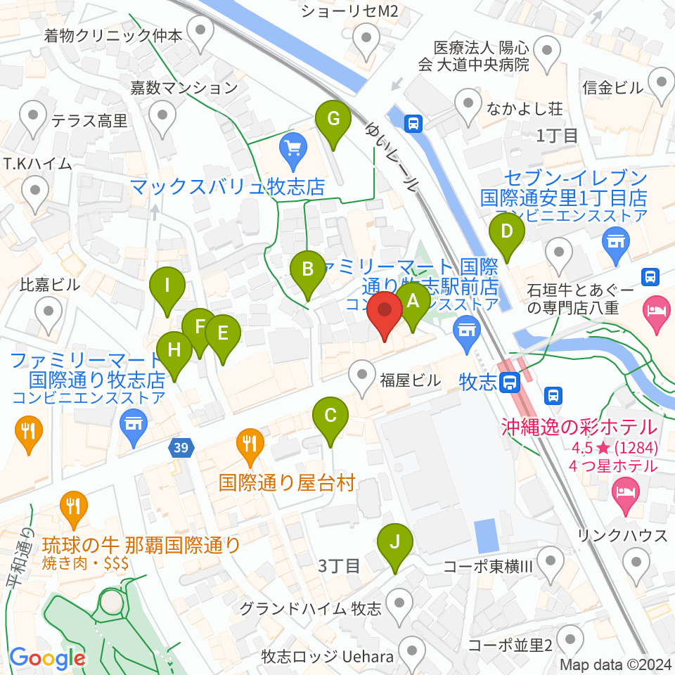 那覇D-Set Cafe周辺の駐車場・コインパーキング一覧地図