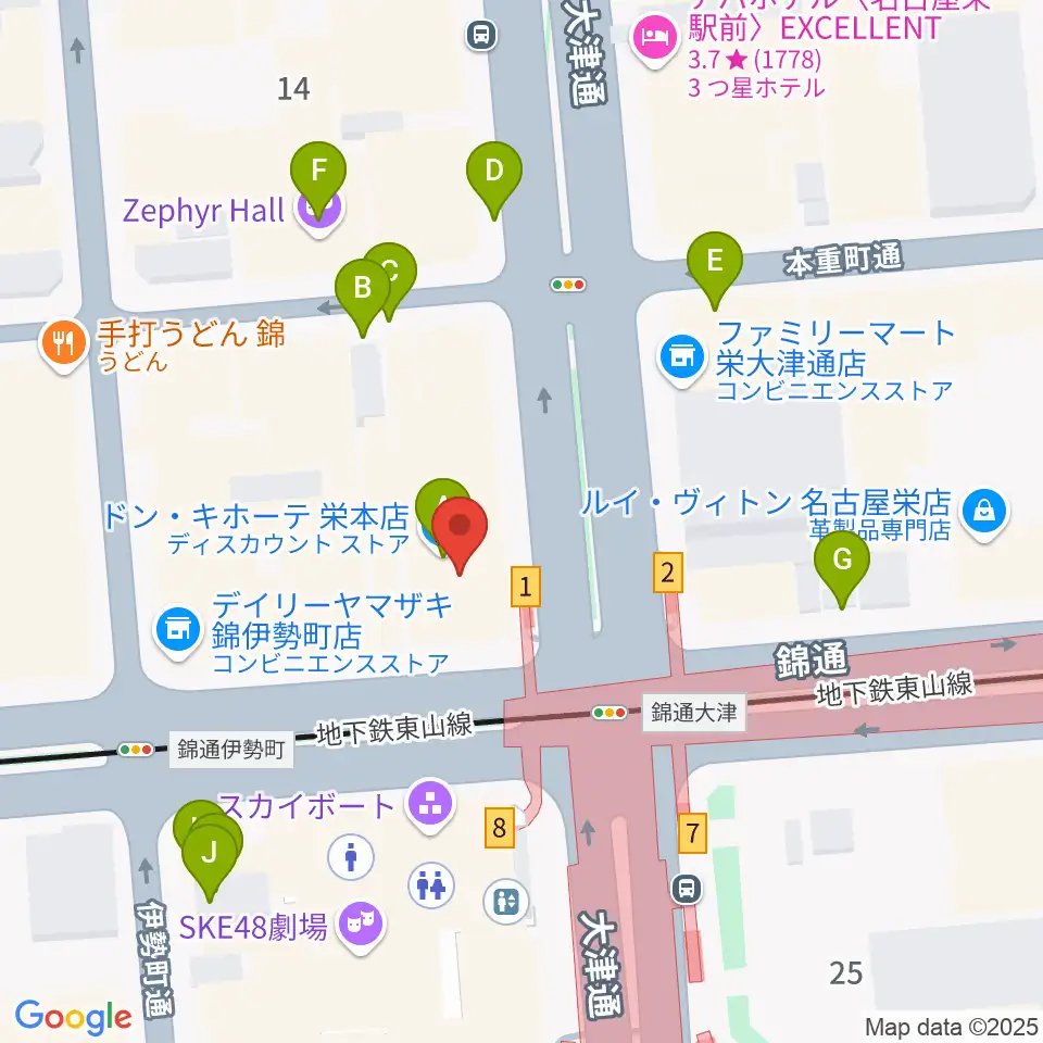 ORCA NAGOYA周辺の駐車場・コインパーキング一覧地図