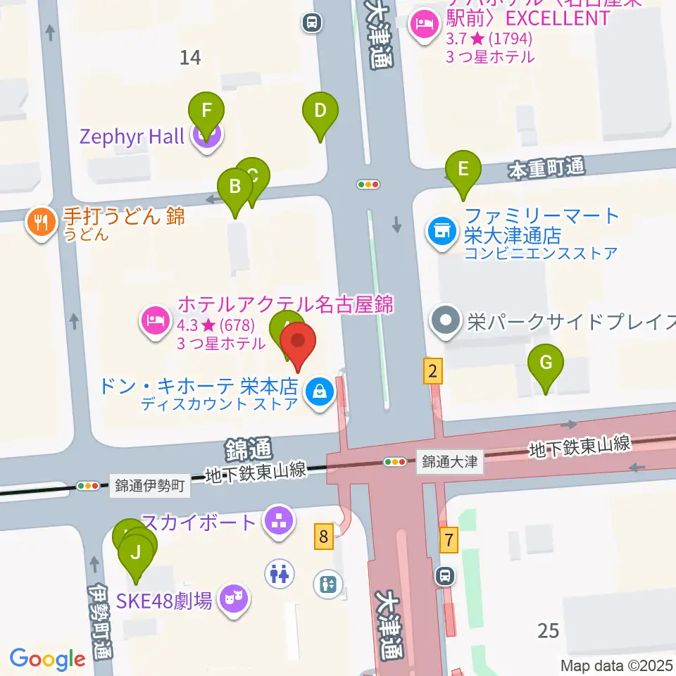 ORCA NAGOYA周辺の駐車場・コインパーキング一覧地図