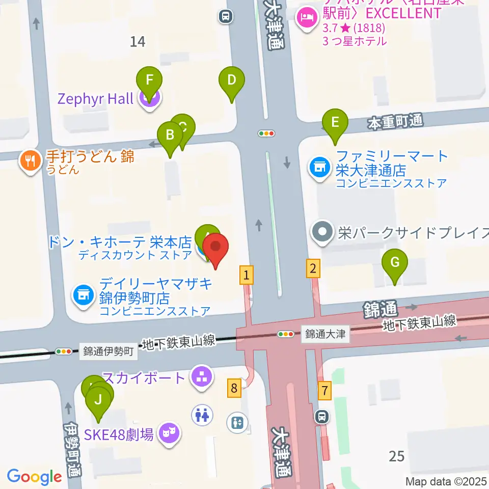 ORCA NAGOYA周辺の駐車場・コインパーキング一覧地図