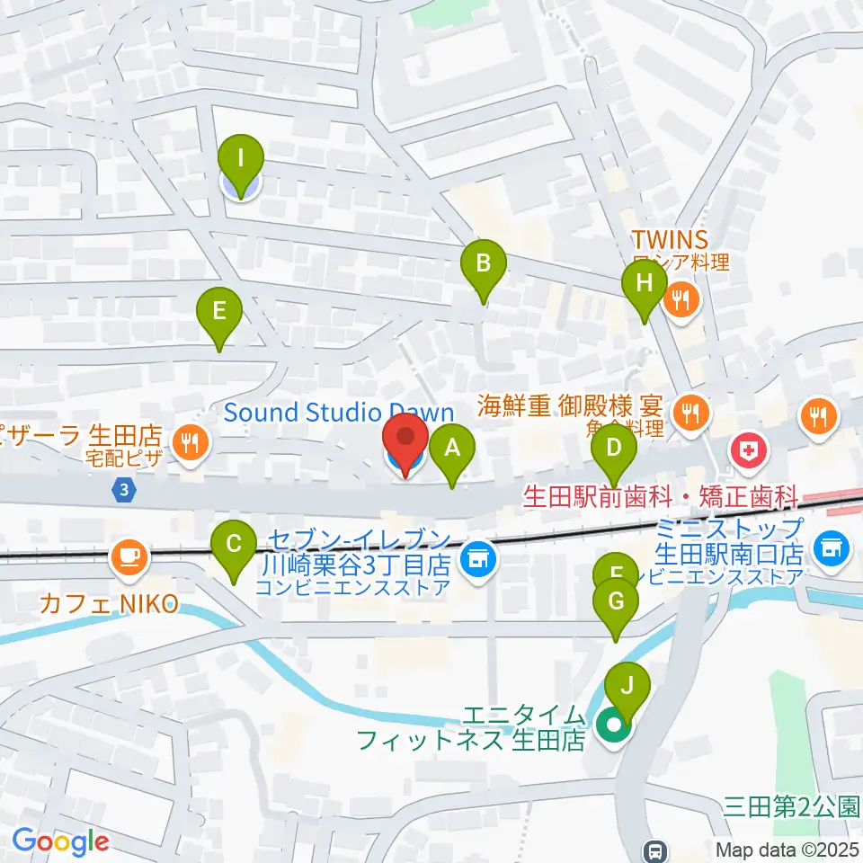 サウンドスタジオ ドーン周辺の駐車場・コインパーキング一覧地図