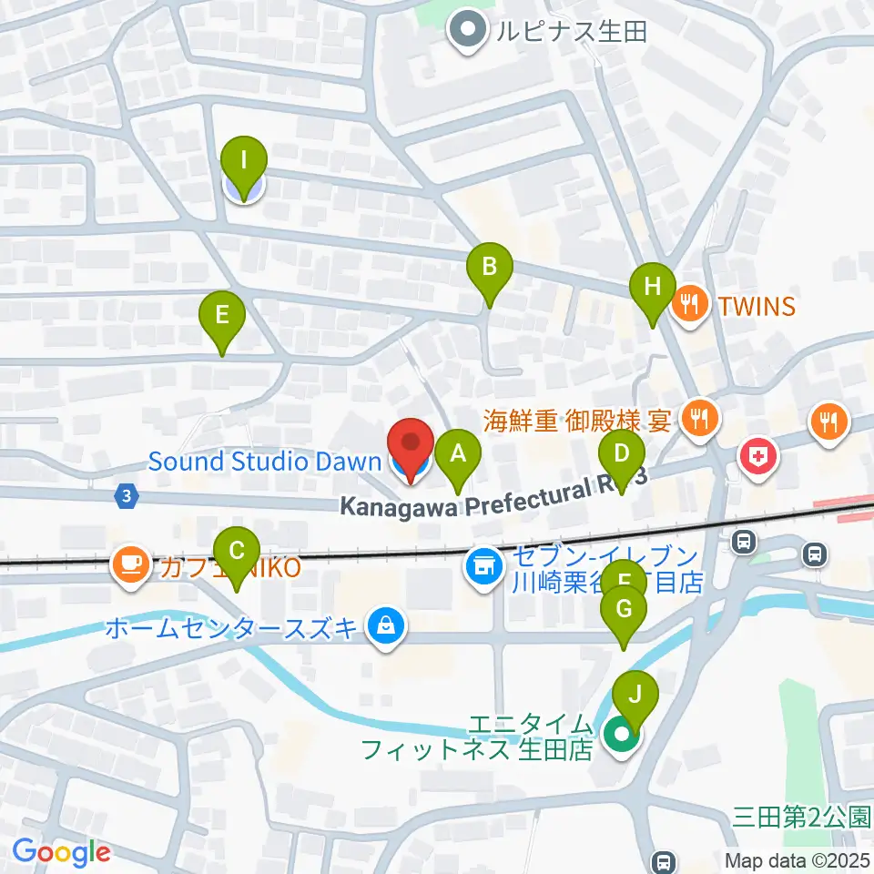 サウンドスタジオ ドーン周辺の駐車場・コインパーキング一覧地図