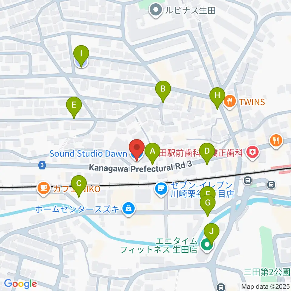 サウンドスタジオ ドーン周辺の駐車場・コインパーキング一覧地図