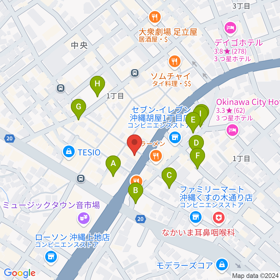 セブンスヘブンコザ周辺の駐車場・コインパーキング一覧地図