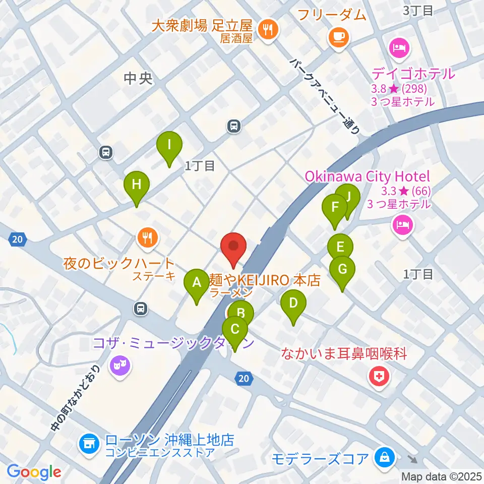 セブンスヘブンコザ周辺の駐車場・コインパーキング一覧地図