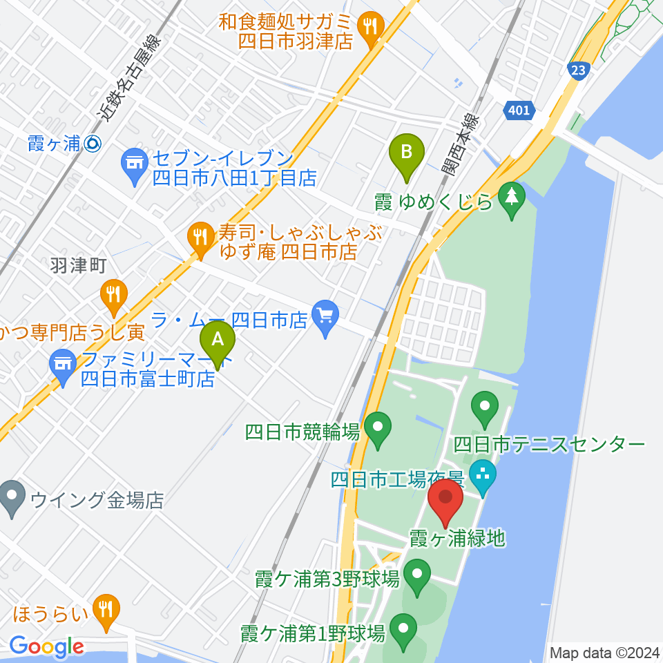 四日市ドーム周辺の駐車場・コインパーキング一覧地図